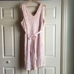 Lane Bryant Soft Lace Fit and Flare dress with Ribbon Sash